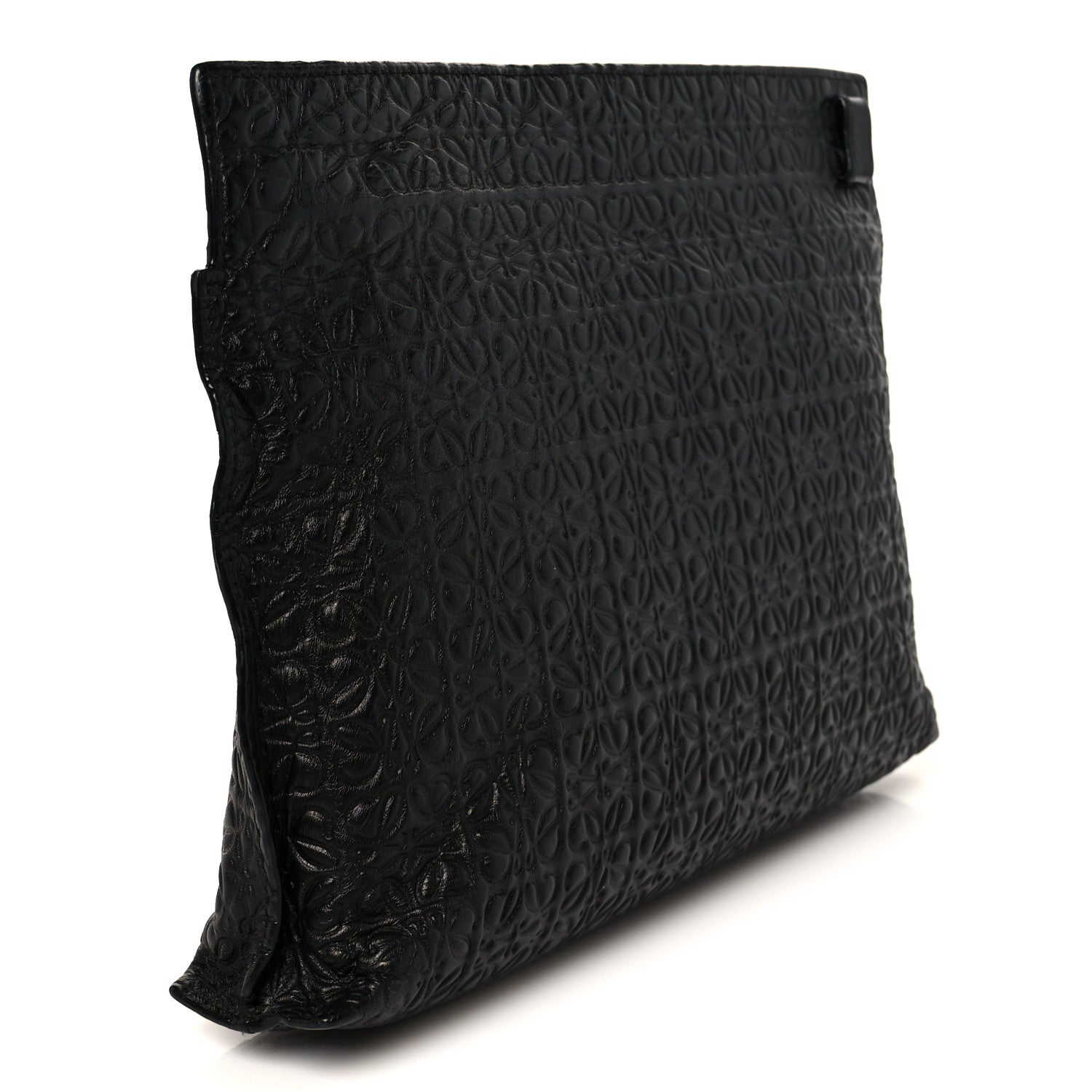 Loewe Calfskin Embossed Repeat T Pouch Black 3 of 8