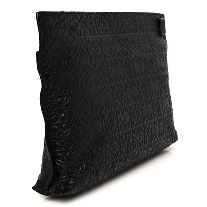 Loewe Calfskin Embossed Repeat T Pouch Black 3 of 8