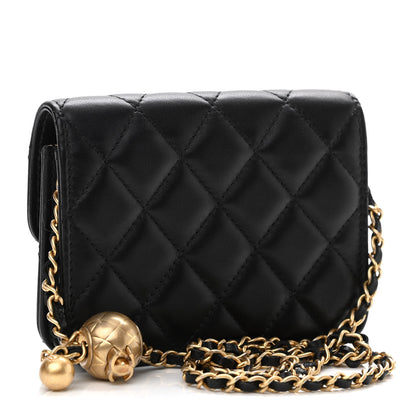 Chanel Lambskin Quilted Pearl Crush Flap With Chain Black 3 of 13