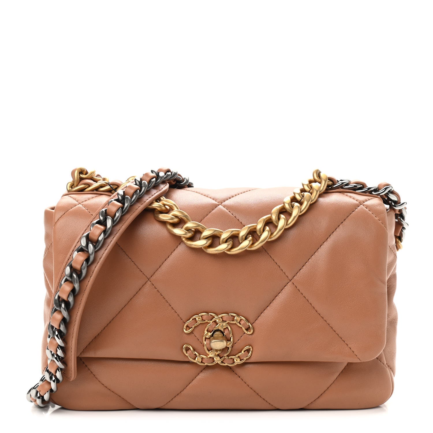 Chanel Lambskin Quilted Medium Chanel 19 Flap Brown 1 of 9