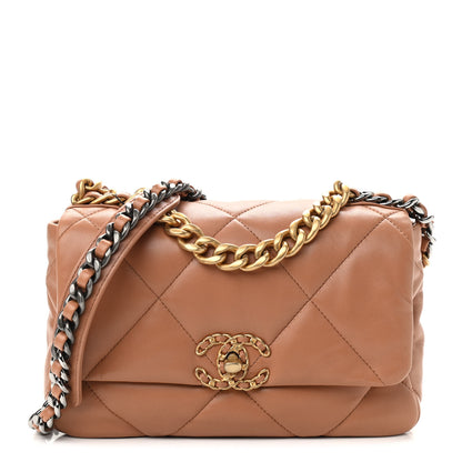 Chanel Lambskin Quilted Medium Chanel 19 Flap Brown 1 of 9