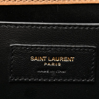 Saint Laurent Lambskin Mixed Matelasse Triquilt Medium Monogram Satchel Dark Cork 6 of 13