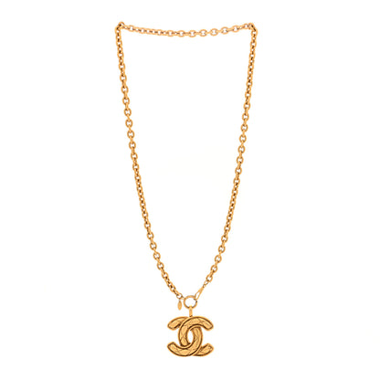 Chanel Metal Quilted CC Necklace Gold 3 of 5