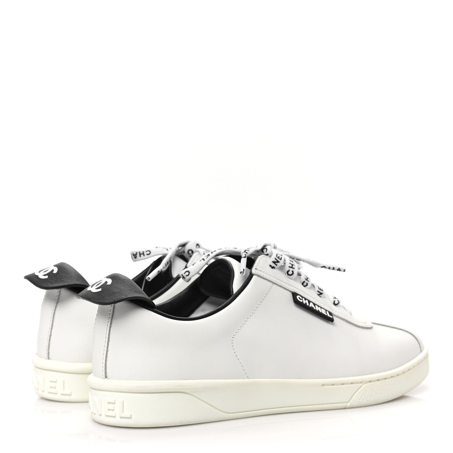 Calfskin CC Womens Sneakers 37 White