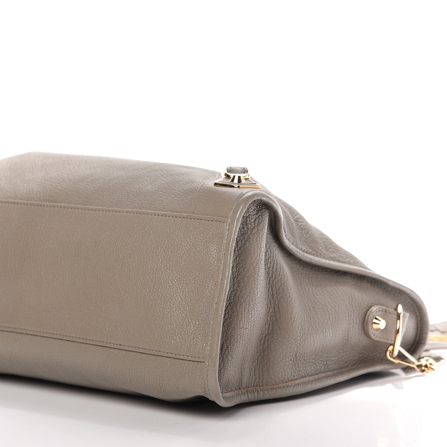 Chevre Gold Metallic Edge Hardware City Gris Taupe