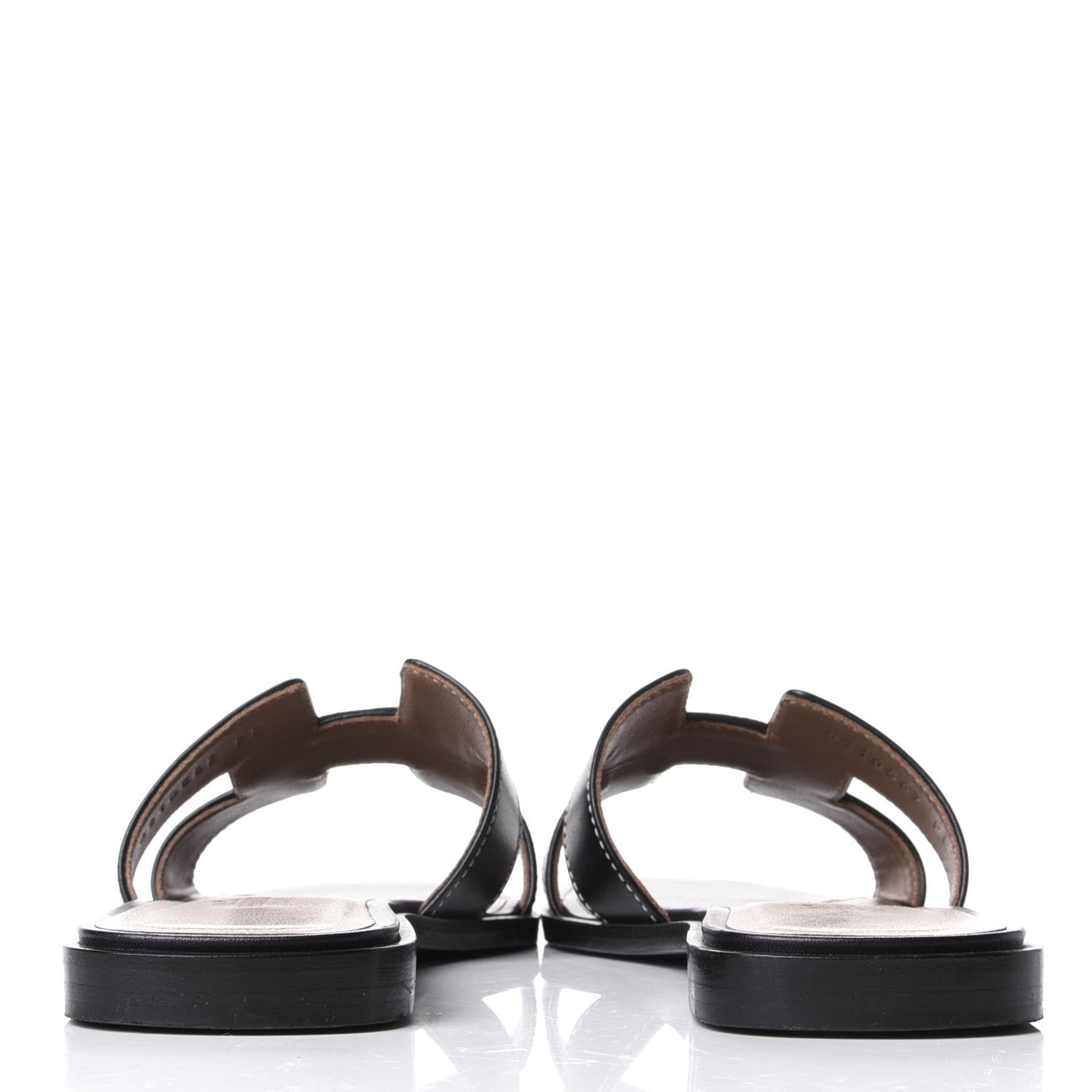Hermes Box Calfskin Oran Sandals 36 Black 6 of 10