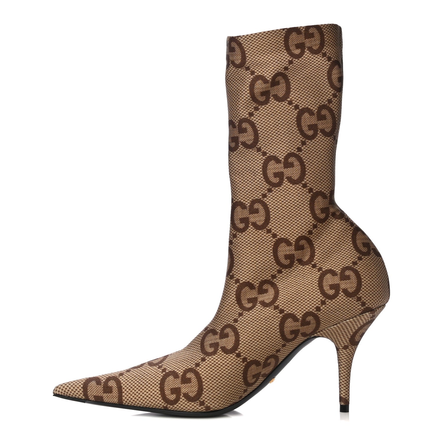 Balenciaga X GUCCI Jersey Maxi GG Monogram Crepe Knife Booties 37 Camel Ebony 1 of 10