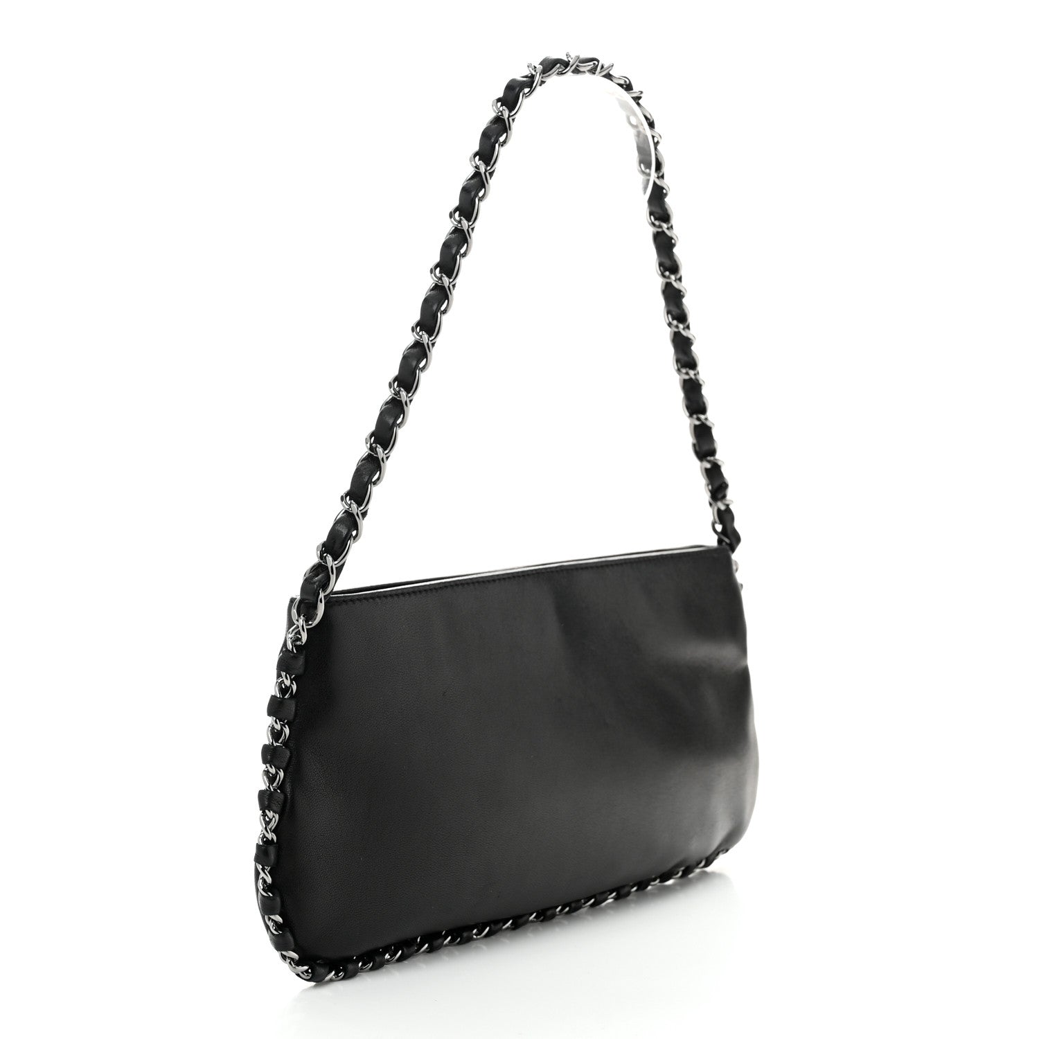 Chanel Calfskin Logo Pochette Black 3 of 10