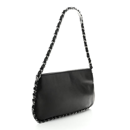 Chanel Calfskin Logo Pochette Black 3 of 10