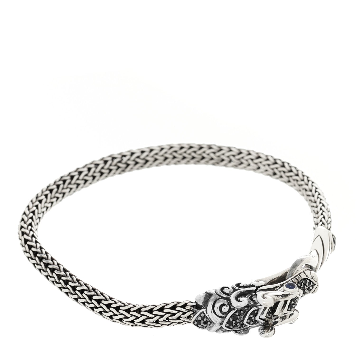 John Hardy Sterling Silver Blue Black Sapphire Naga Legends Bracelet 1 of 4