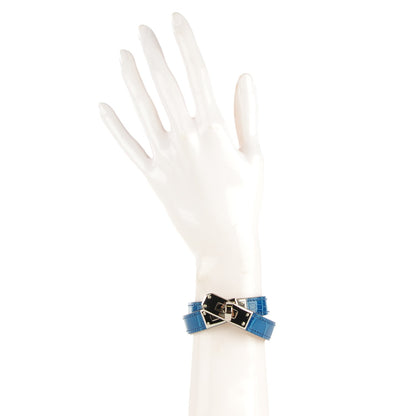 Hermes Shiny Alligator Kelly Double Tour Bracelet S Bleu Izmir 2 of 7