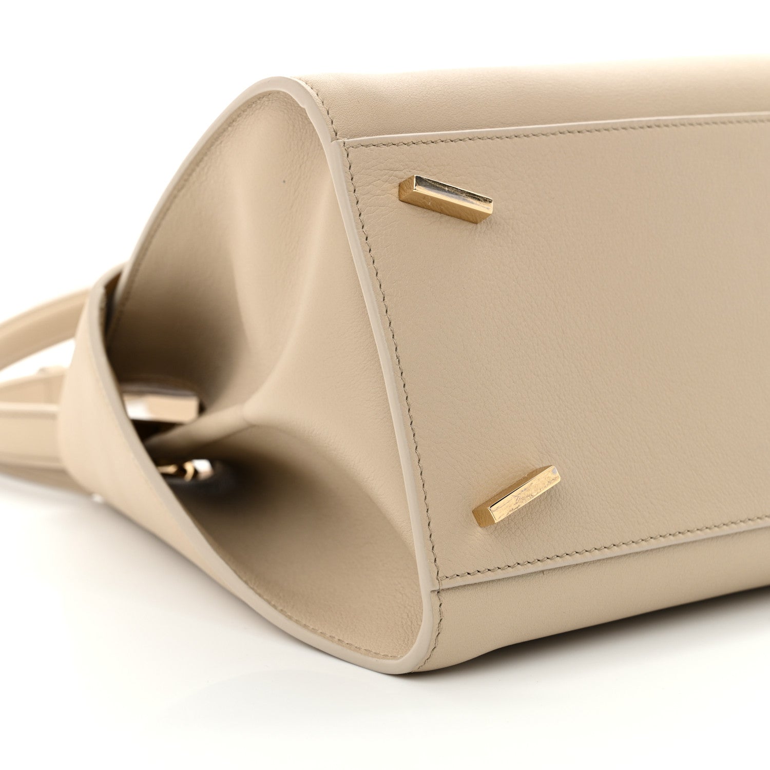 Salvatore Ferragamo Calfskin Medium Hug Bag Stone Burnt Orcher 8 of 10