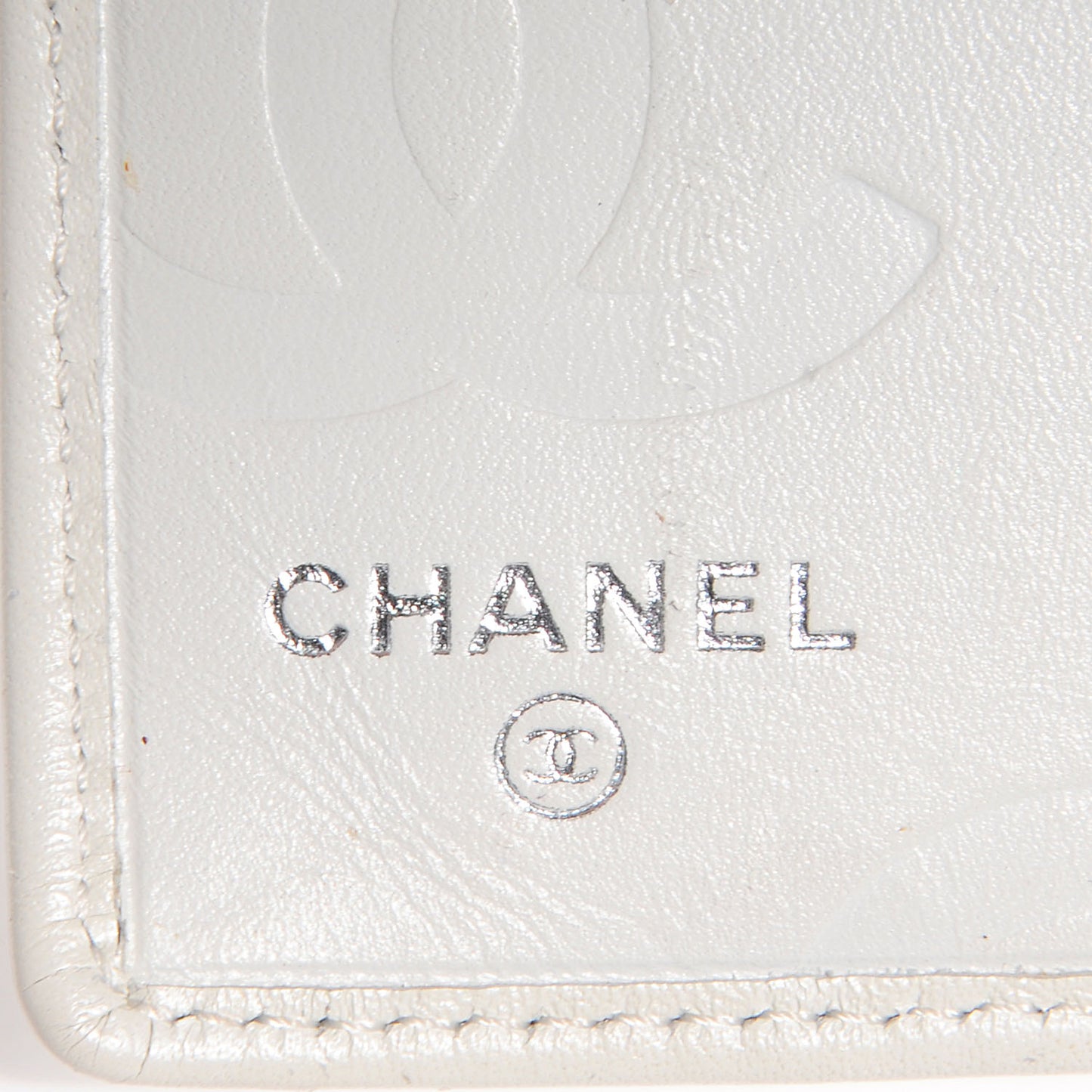 Calfskin Python Quilted Cambon Yen Wallet White