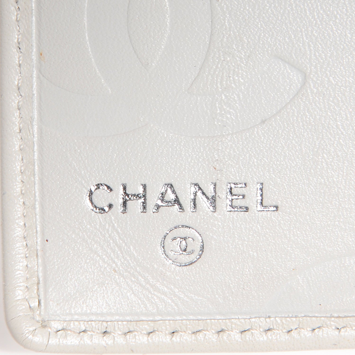 Chanel Calfskin Python Quilted Cambon Yen Wallet White 7 of 9