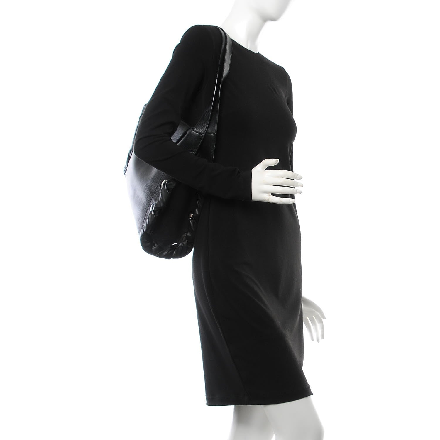 Jimmy Choo Grainy Calfskin Grommet Lace Up Rion Shoulder Bag Black 2 of 6