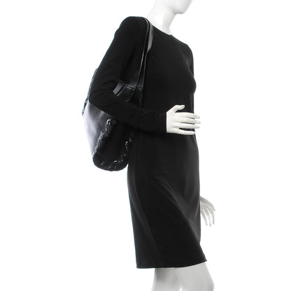 Jimmy Choo Grainy Calfskin Grommet Lace Up Rion Shoulder Bag Black 2 of 6