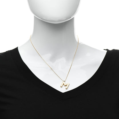 Roberto Coin 18K Yellow Gold Diamond Princess Initial M Pendant Necklace 2 of 4
