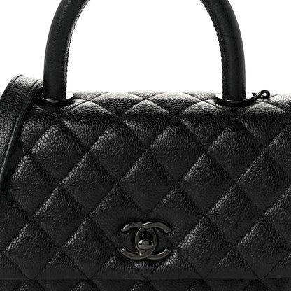 Chanel Caviar Quilted Mini Coco Handle Flap So Black 8 of 10