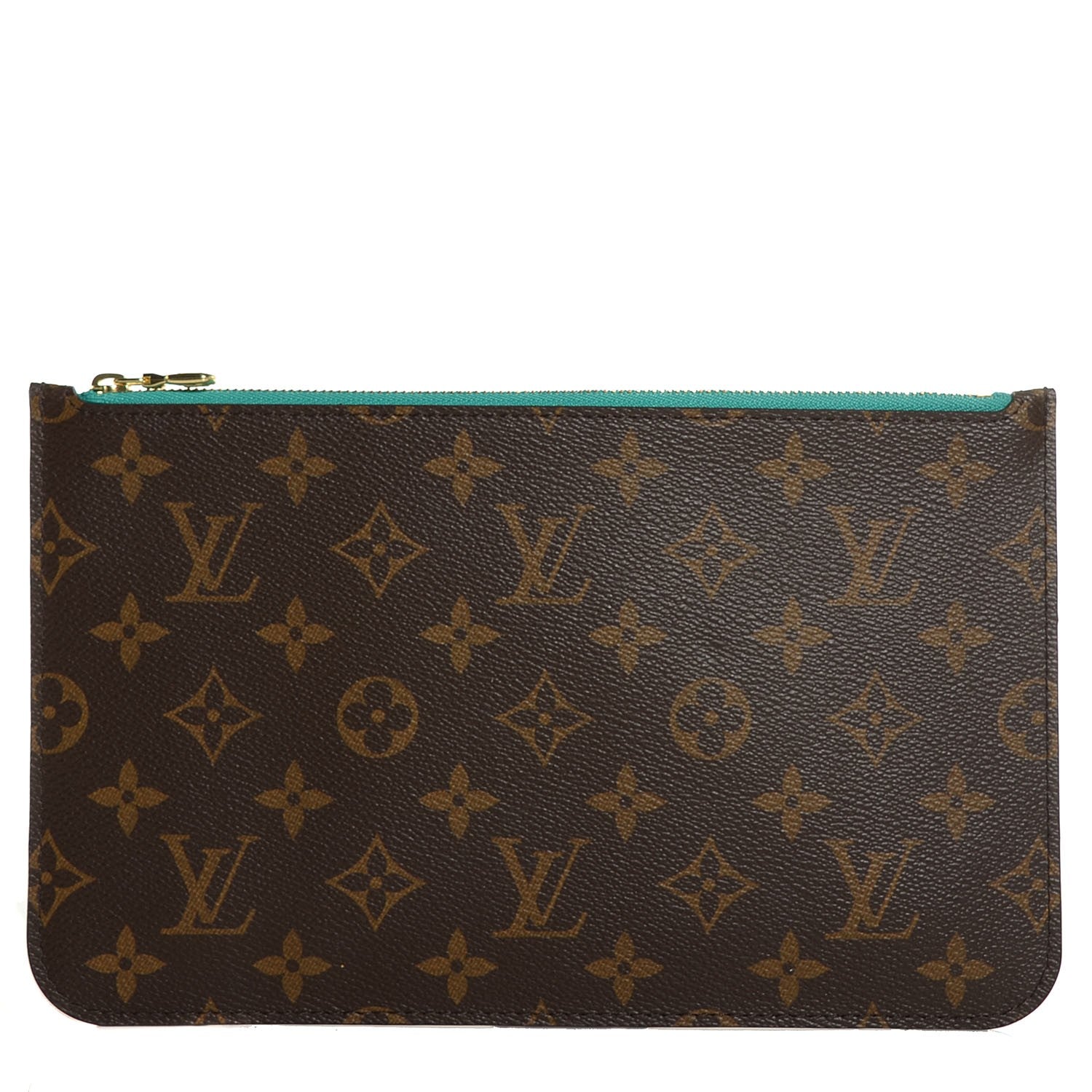 Louis Vuitton Monogram Neverfull MM GM Pochette Turquoise 1 of 7
