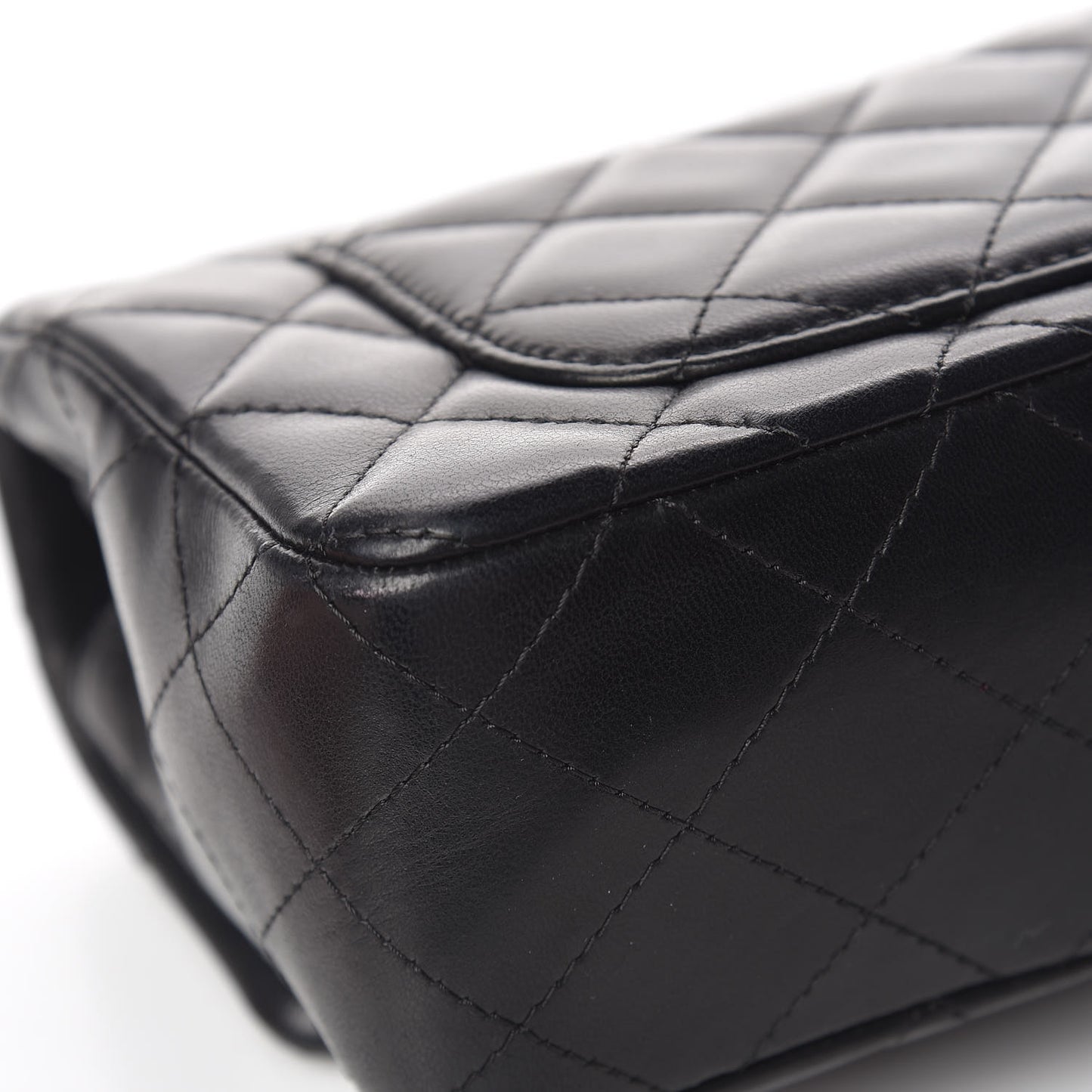 Lambskin Quilted Mini Rectangular Flap Black