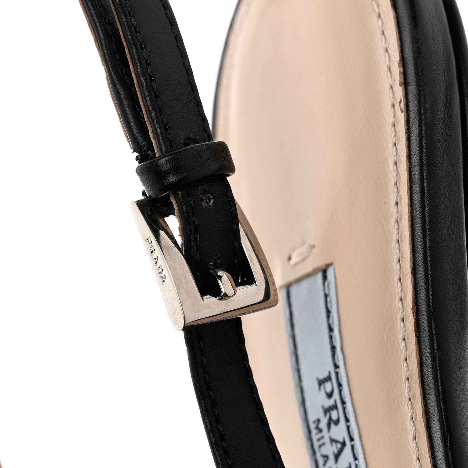 Prada Nappa Triangle Logo Pointed Toe Slingback Pumps 39 Black 9 of 12