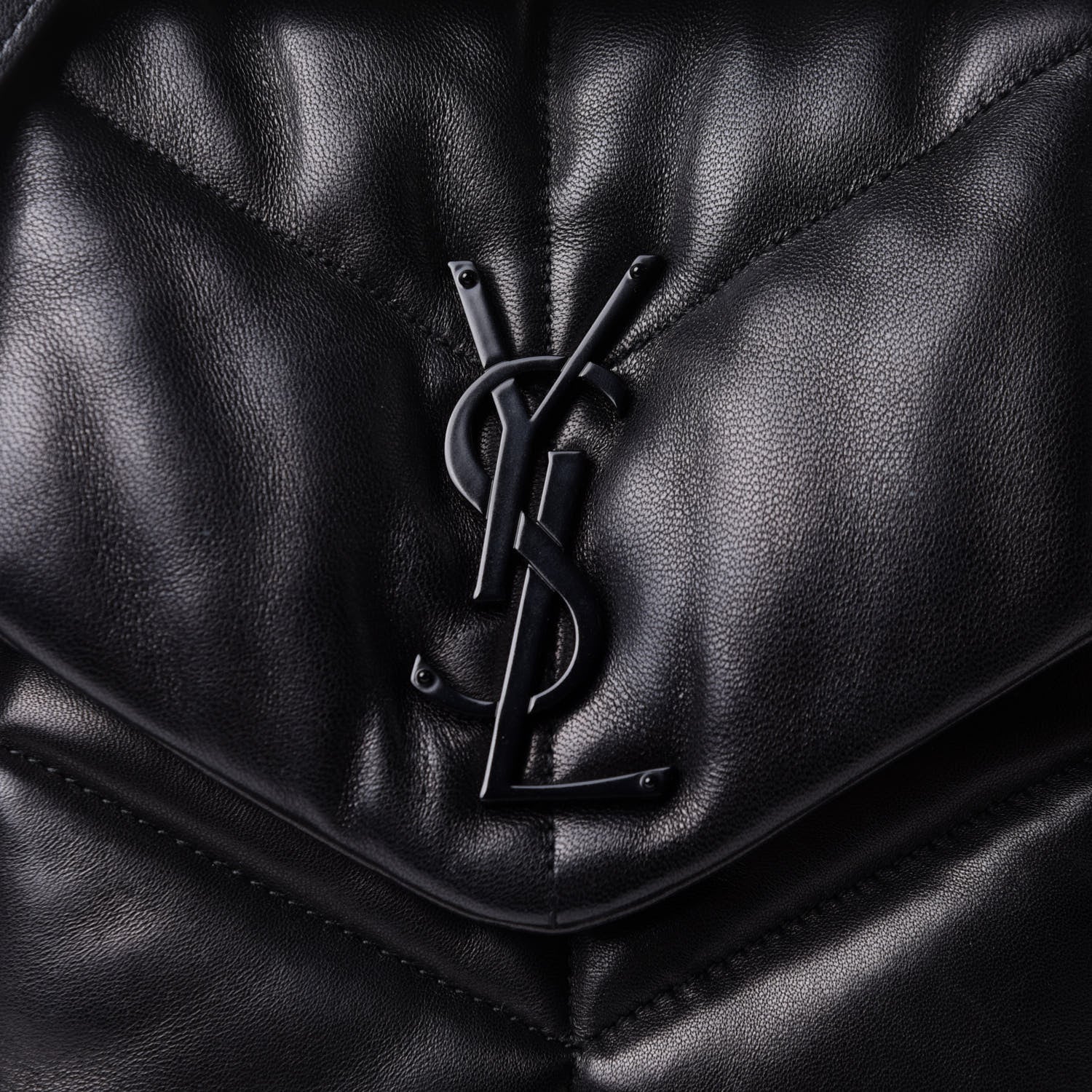 Saint Laurent Calfskin Quilted Medium Loulou Puffer Monogram Chain Satchel Black 8 of 10