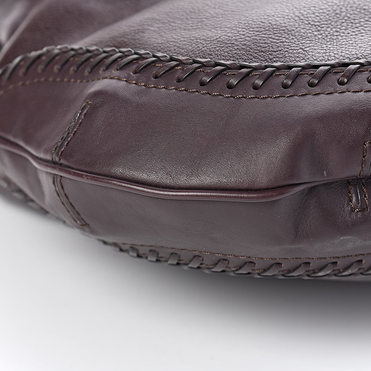 Grainy Calfskin Small Parade Tassel Hobo Plum