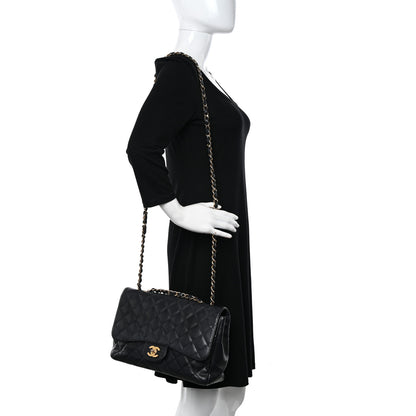 Chanel Caviar Quilted Jumbo Single Flap Navy 2 of 18