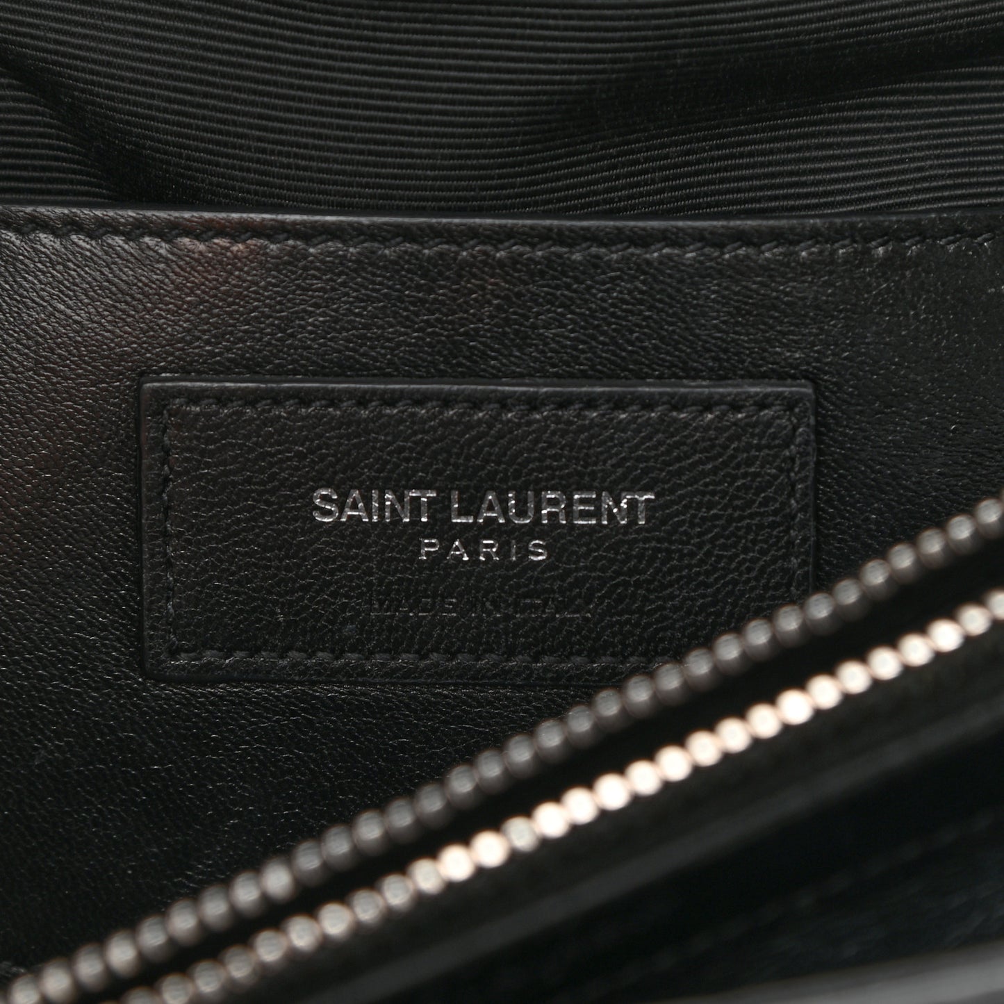 Calfskin Crocodile Embossed Large College Monogram Satchel Black