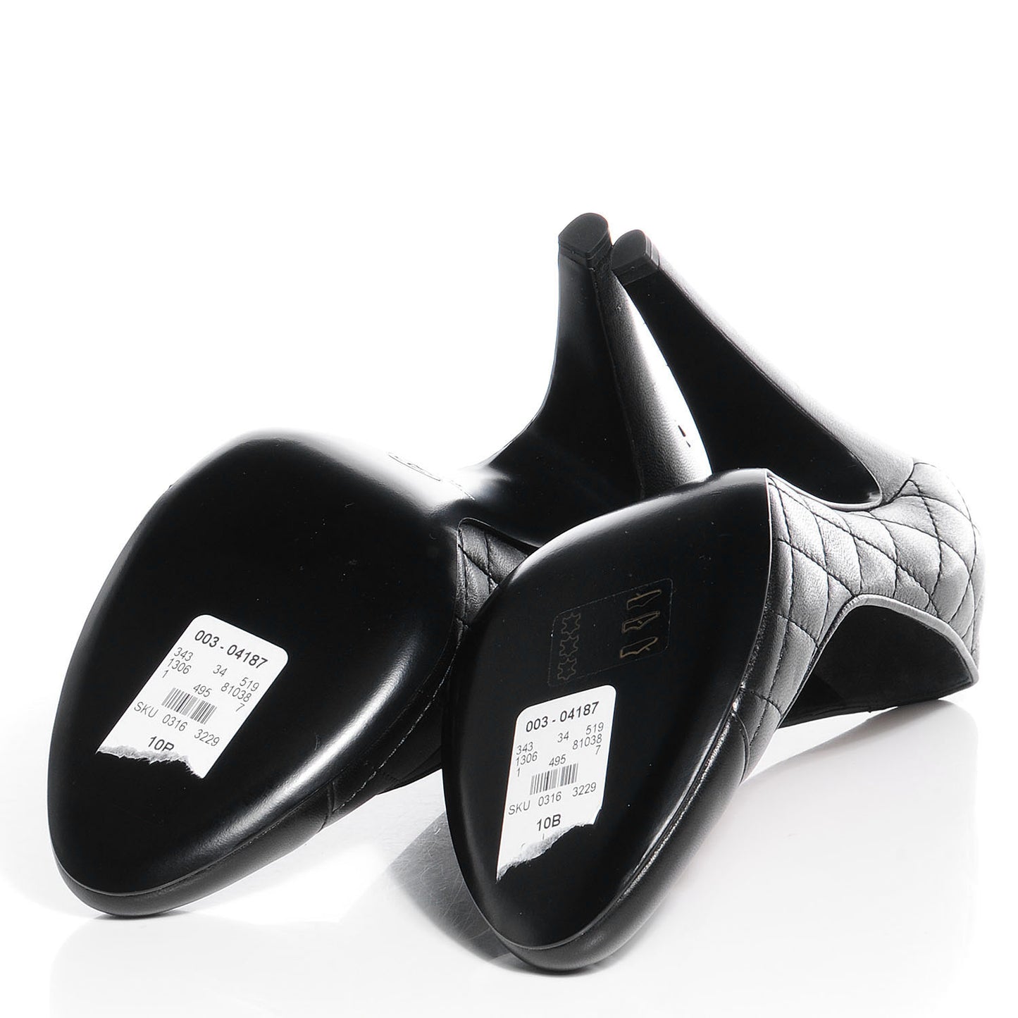 Lambskin Quilted Pumps 40 Black