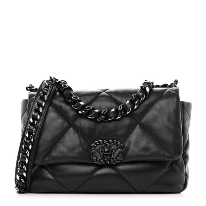 Chanel Lambskin Quilted Medium Chanel 19 Flap So Black 1 of 15