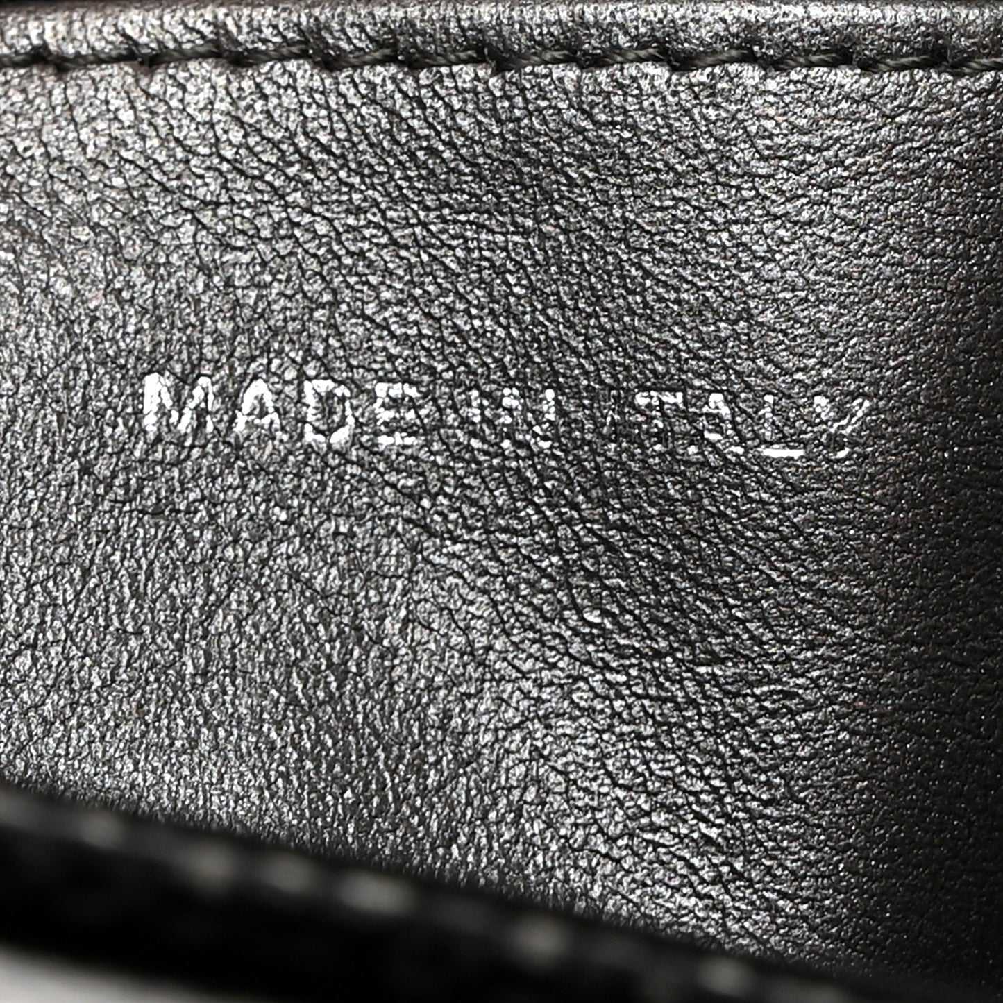 Metallic Caviar Half Moon Wallet On Chain WOC Dark Silver
