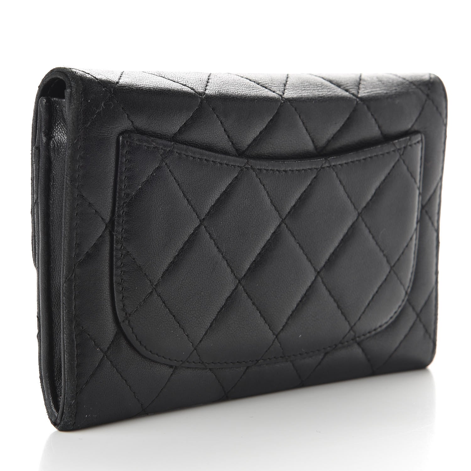 Chanel Lambskin Quilted Small Flap Wallet Black 3 of 8