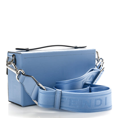 Fendi Vitello King FF Lines Embossed Baguette Soft Trunk Light Blue 2 of 8
