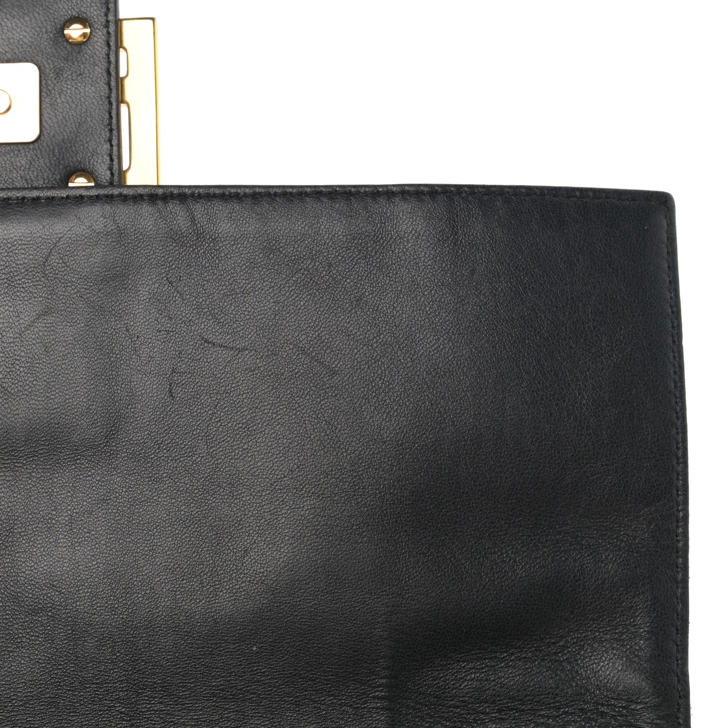 Fendi Nappa FF 1974 Embossed Large Baguette Black 27 of 33