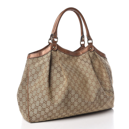 Gucci Metallic Monogram Large Sukey Tote Bronze 3 of 28