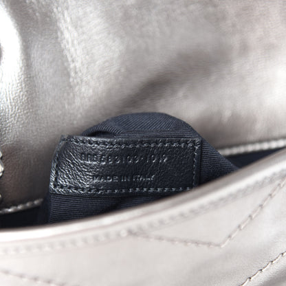 Saint Laurent Metallic Calfskin Matelasse Monogram Niki Chain Wallet Platinum 9 of 11