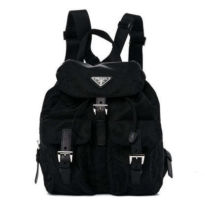 Prada Tessuto Nylon Saffiano Medium Backpack Black 2 of 10