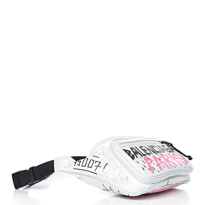 Balenciaga Agneau Arena Graffiti All Over Explorer Belt Bag White Multicolor 4 of 10