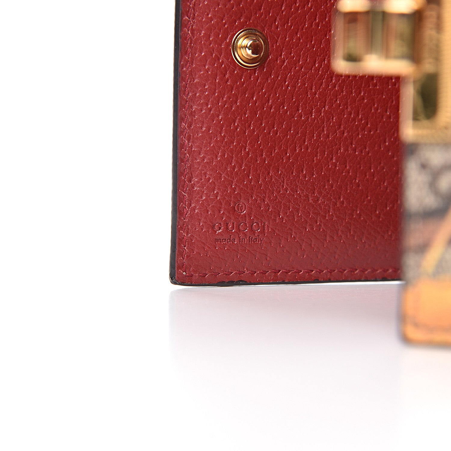 Gucci GG Supreme Monogram Tian Padlock Wallet Beige Multicolor Red 6 of 10