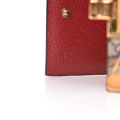 Gucci GG Supreme Monogram Tian Padlock Wallet Beige Multicolor Red 6 of 10