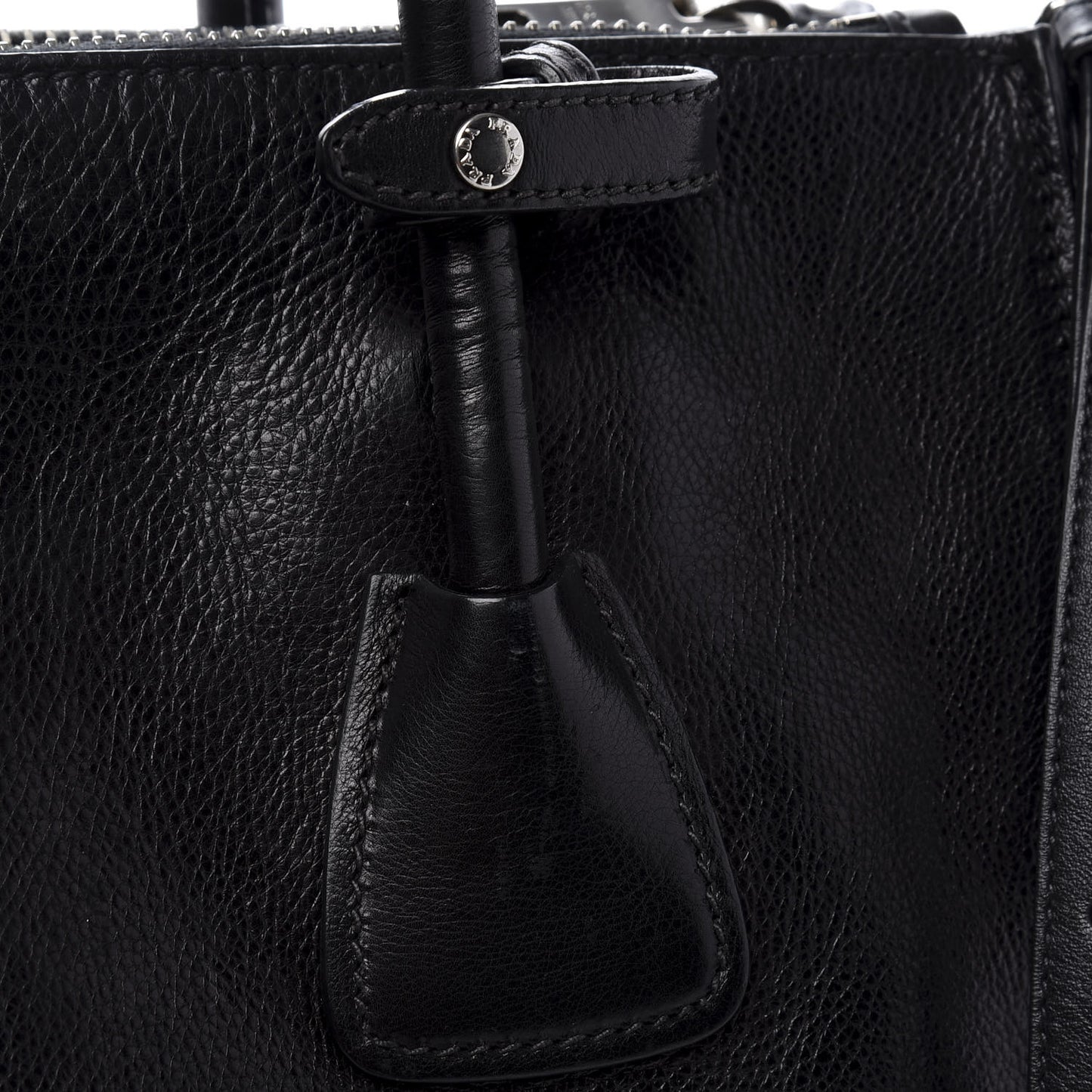 Glace Calf Twin Pocket Tote Black