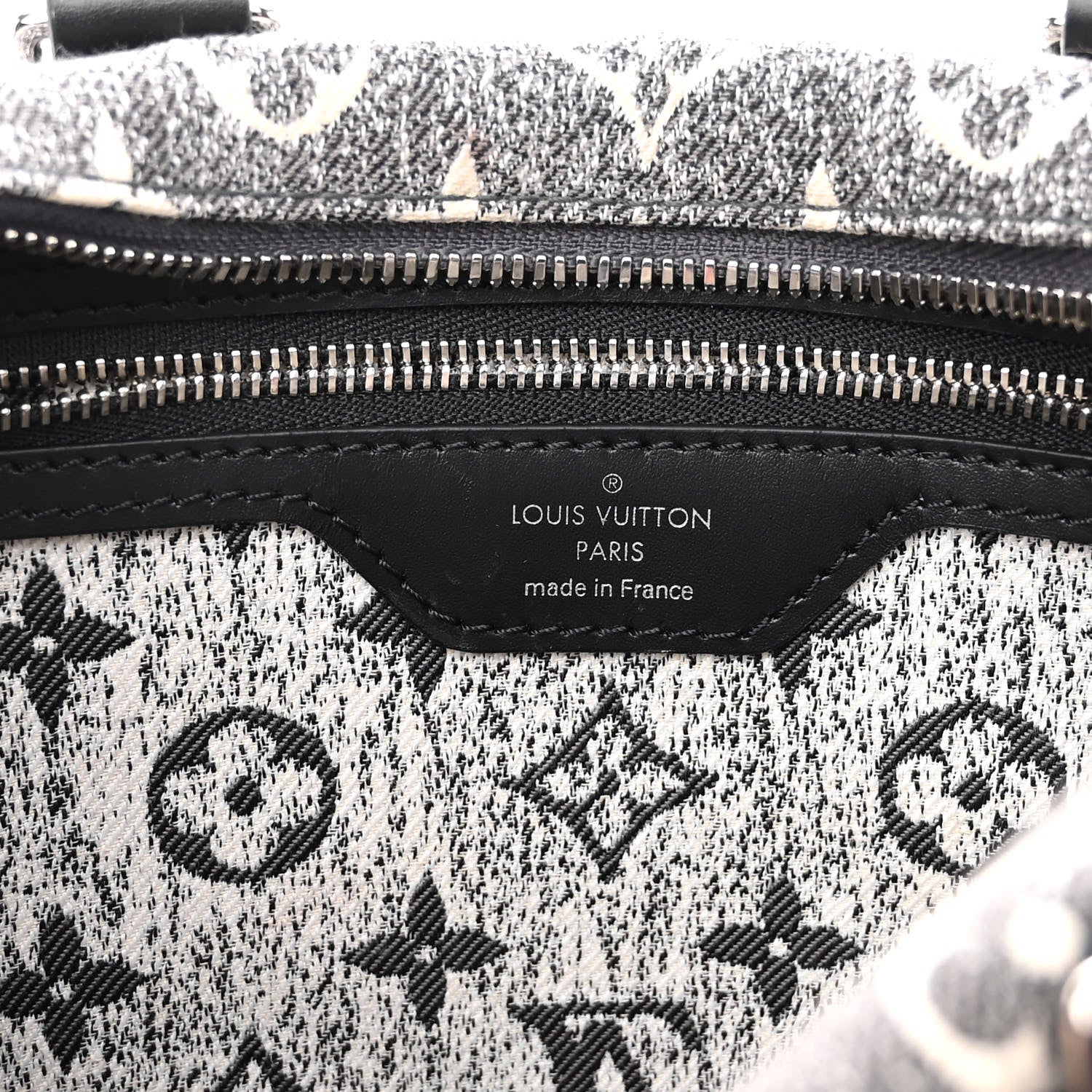Louis Vuitton Denim Monogram Jacquard Speedy Bandouliere 25 Black 7 of 10