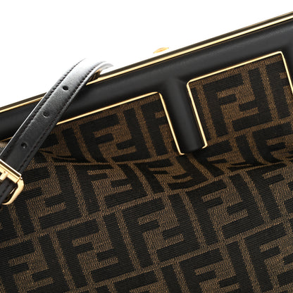Fendi Shiny Nappa Fabric Jacquard FF 1974 Midi Fendi Tobacco Moro Ebano 8 of 10