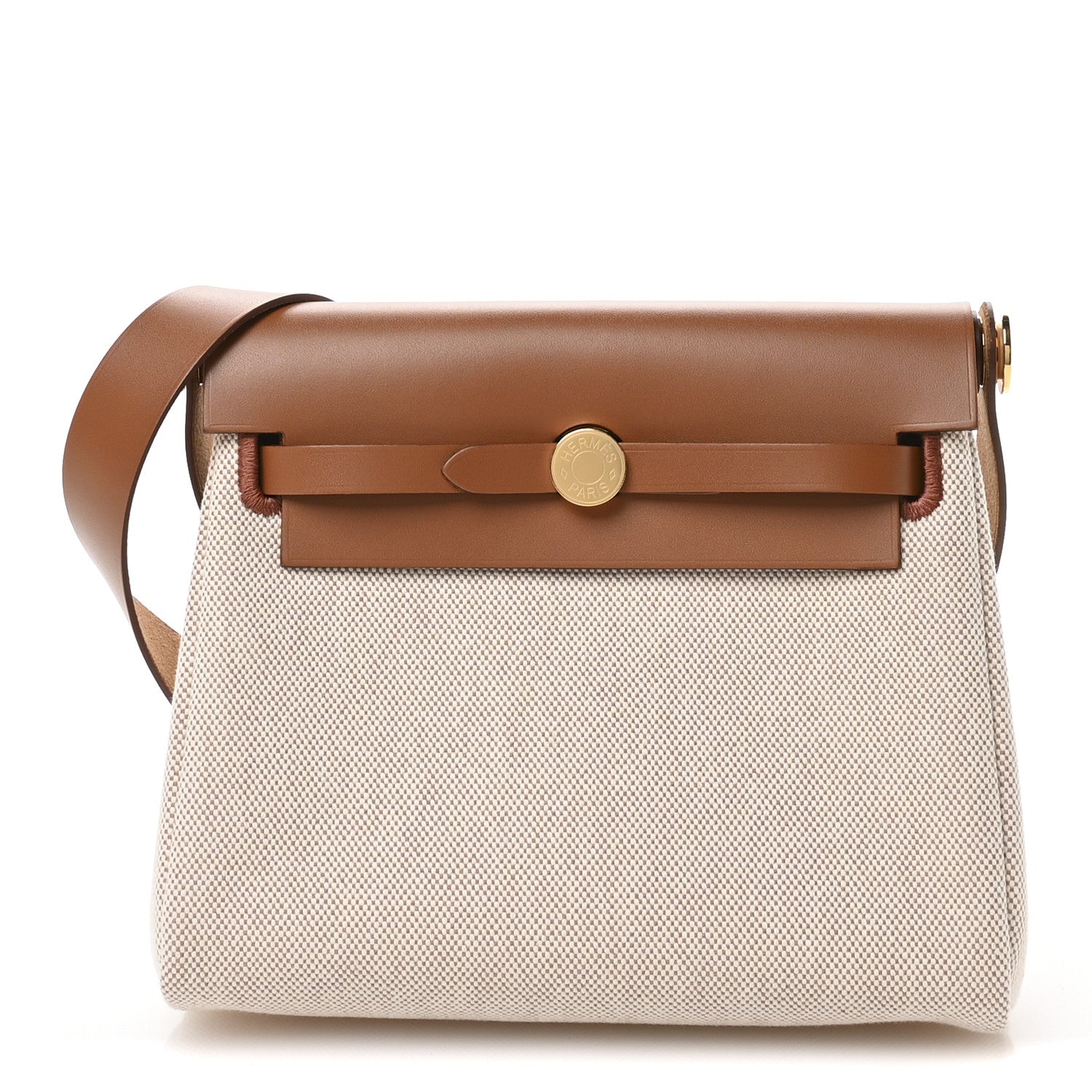 Hermes Military Toile Vache Hunter Herbag Zip Retourne 20 Ecru Beige Fauve 1 of 11