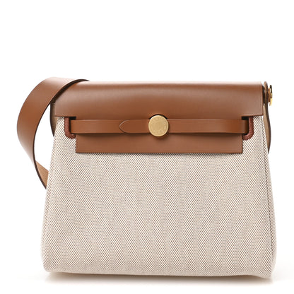 Hermes Military Toile Vache Hunter Herbag Zip Retourne 20 Ecru Beige Fauve 1 of 11