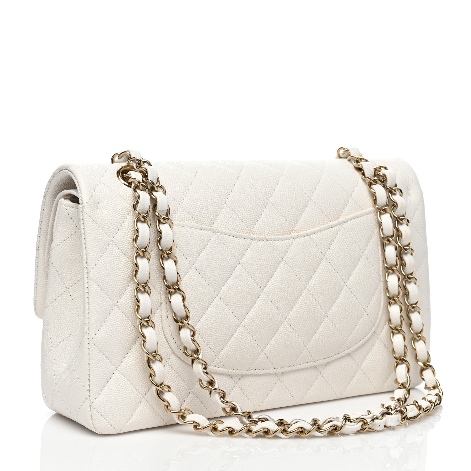 Chanel Caviar Quilted Medium Double Flap White 3 of 9