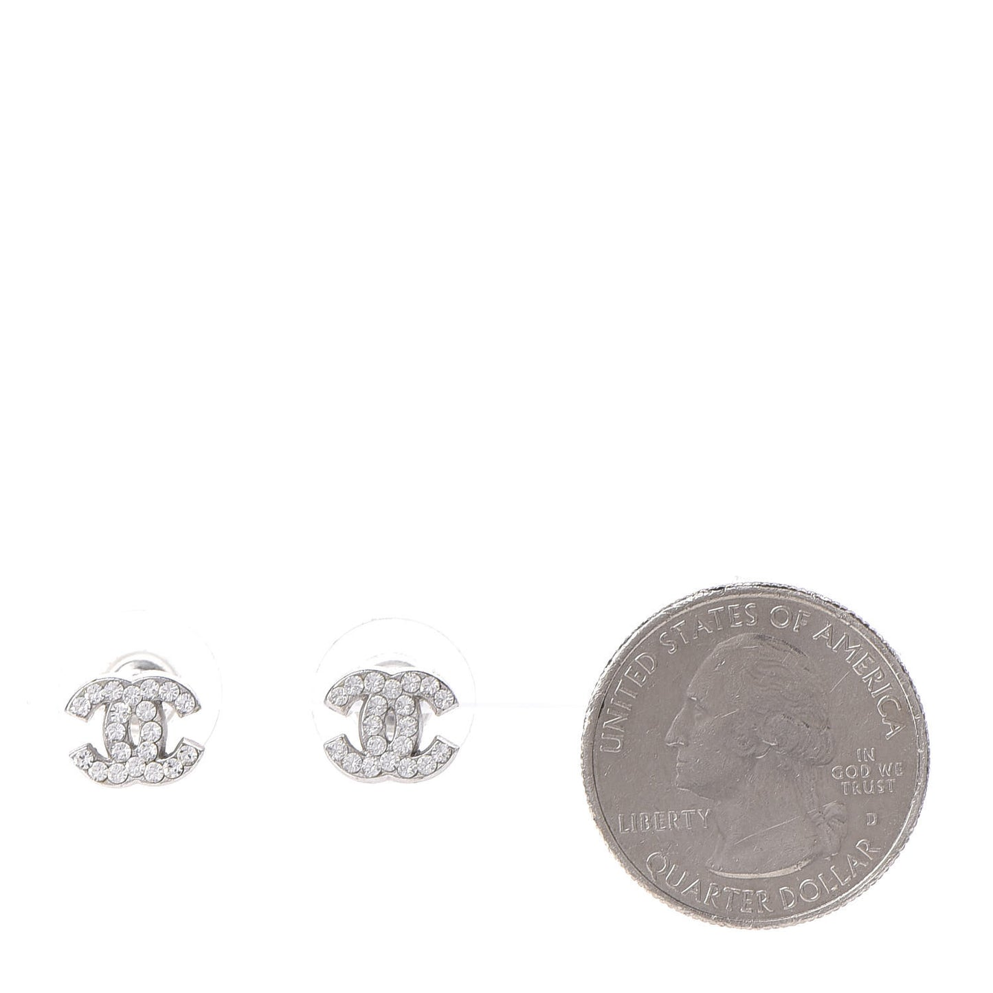 Crystal Mini Timeless CC Earrings Silver