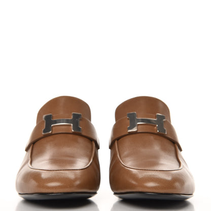 Hermes Goatskin Paradis Mules 36 Taupe 2 of 9