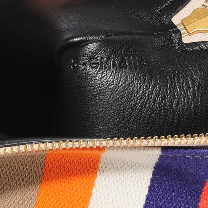 Celine Cotton Canvas Lambskin Striped Solo Clutch Pouch Multicolor 7 of 9